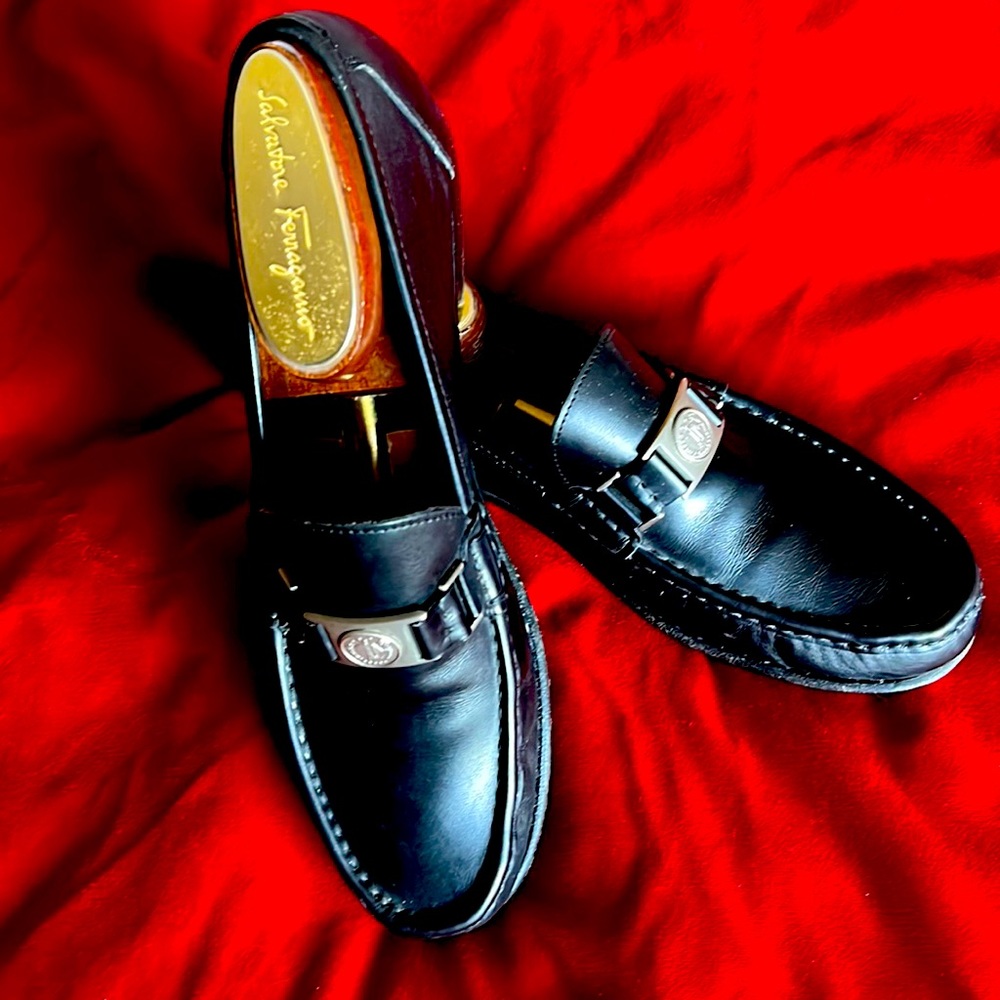 Vintage Good condition Ferragamo shoes with unique and hard to find buckle.